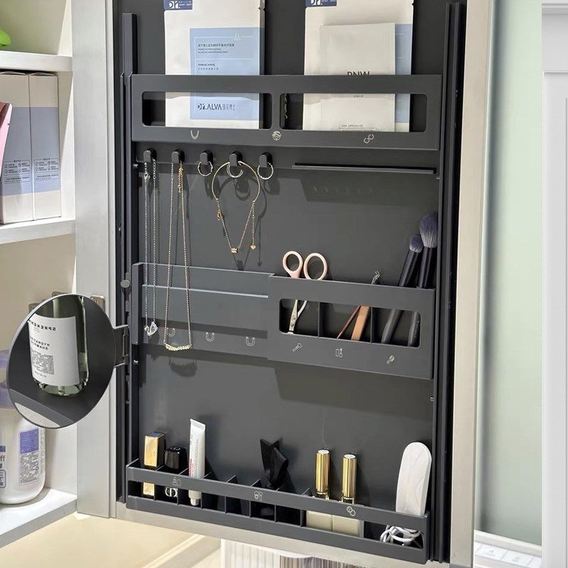 镜柜美妆免打孔浴室柜镜柜门后置物架镜背板化妆品收纳架塑料定制,家装主材,化妆品架,淘宝优惠券,粉丝福利购,淘宝优惠卷