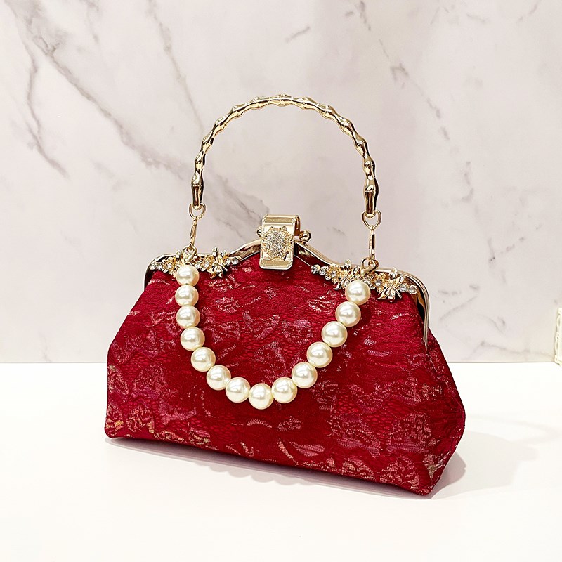 旗袍包复古新中式蕾丝手提包婚礼喜妈妈婚宴包新娘包宴会包配礼服