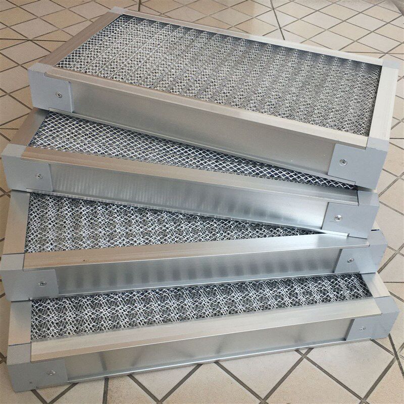 多层波纹铝网过滤网 G4铝质菱形全金属过滤器 可水洗金属过滤网