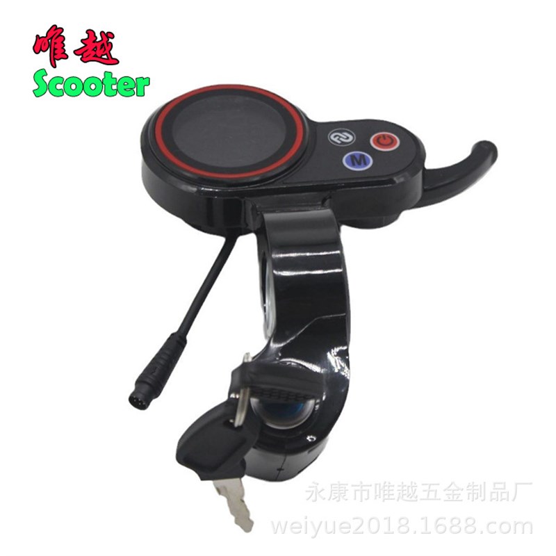 电动滑板车带电门锁指拨仪表 液晶显示屏车表 高低速调节里程