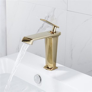 面盆倒梯形铜67水龙头创意冷热洗脸盆化妆室白金色银色台下盆