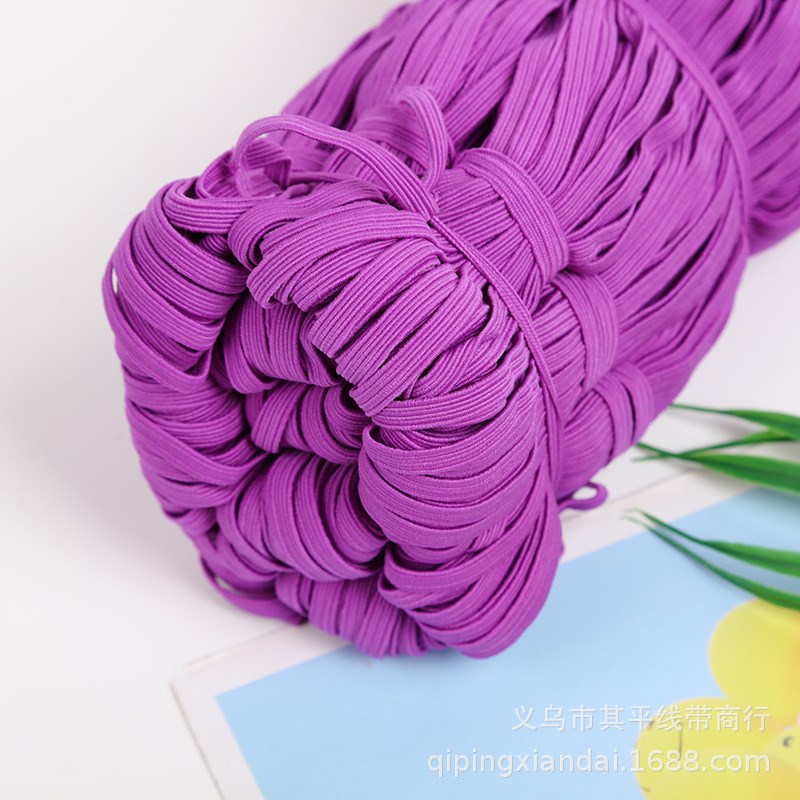 3-10mm黑白走马松紧带 6mm彩色现货扁橡筋带 桶装走马带