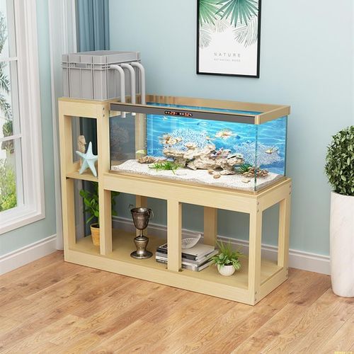 定制实木鱼缸架上滤鱼缸底柜高低鱼缸架加厚水族箱置物架鱼缸桌子