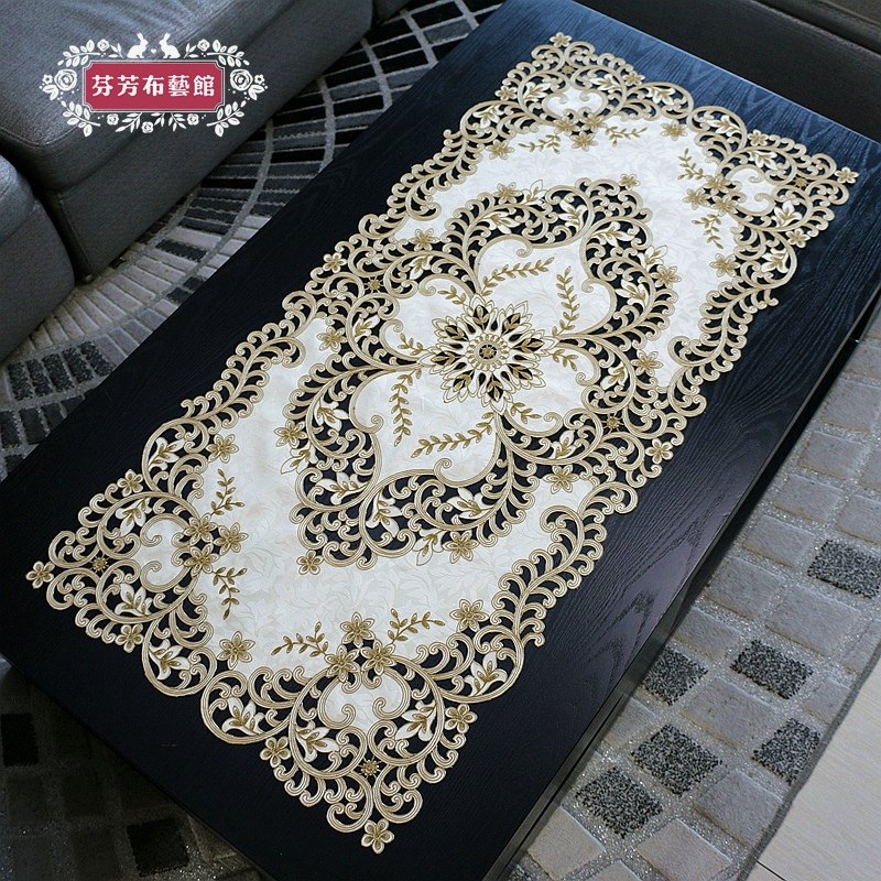 桌旗欧式刺绣花镂空布艺客厅茶几巾美式桌垫电视柜盖巾台布餐桌布