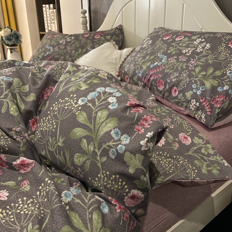 美式复古碎花纯棉四件套床上用品100全棉床单被套三件套被罩床笠