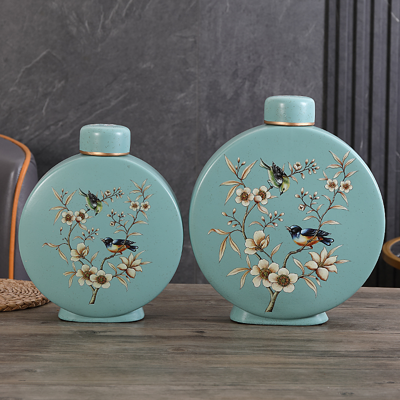 欧式复古陶瓷储物罐摆件客厅玄关酒柜样板间美式家居软装饰品摆设