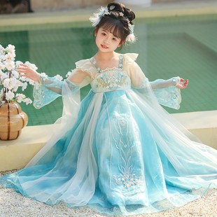 儿童国风女孩夏装 女童汉服夏款 夏季 超仙古装 古风公主裙子 2024新款