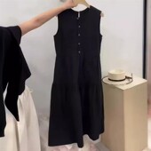 小众高级感宽松无袖 现货2025夏季 新款 裙子日系甜美背心连衣裙女