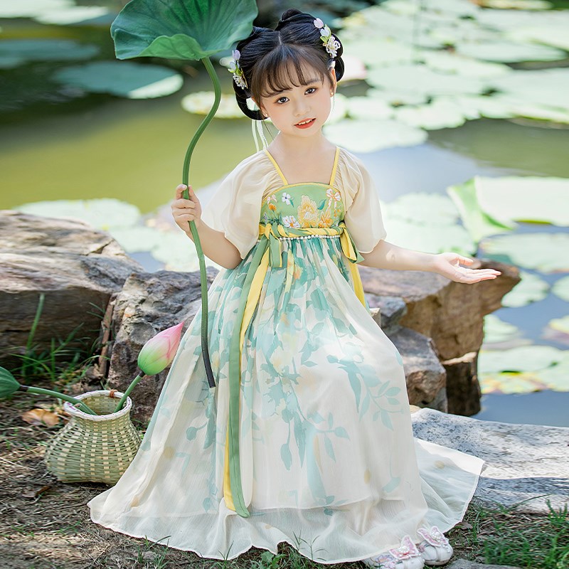 女童汉服公主裙中国风小女孩洋气儿童公主裙旗袍汉服