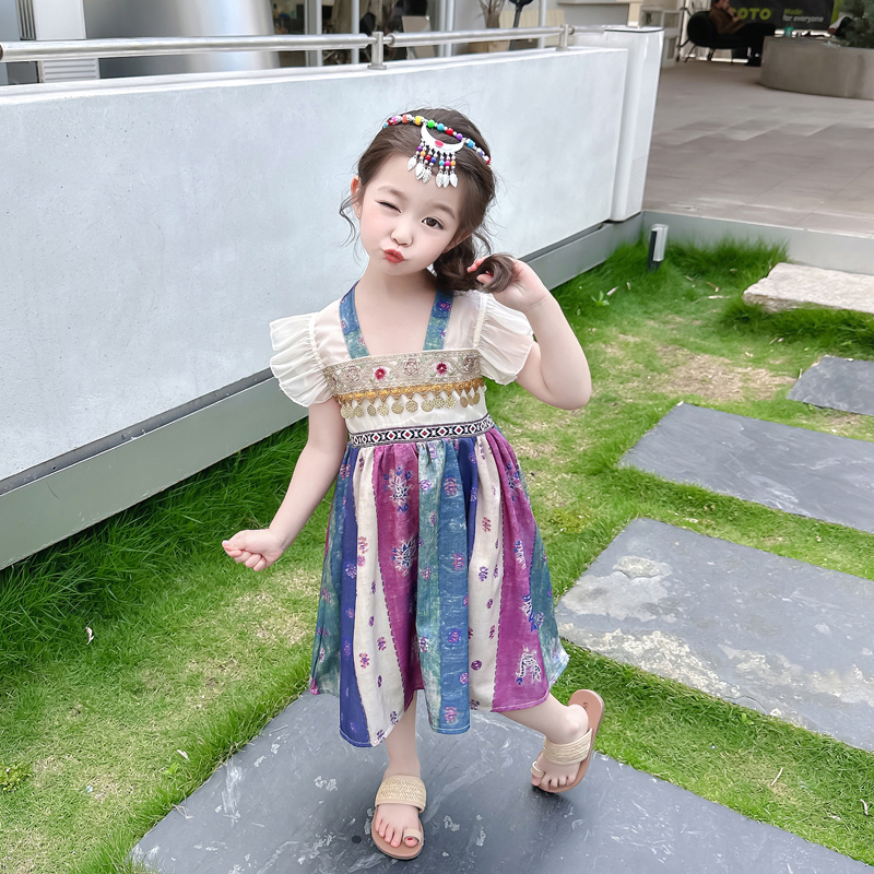 女童夏款汉服2023新款民族风女孩夏季裙子古装超仙夏装儿童连衣裙