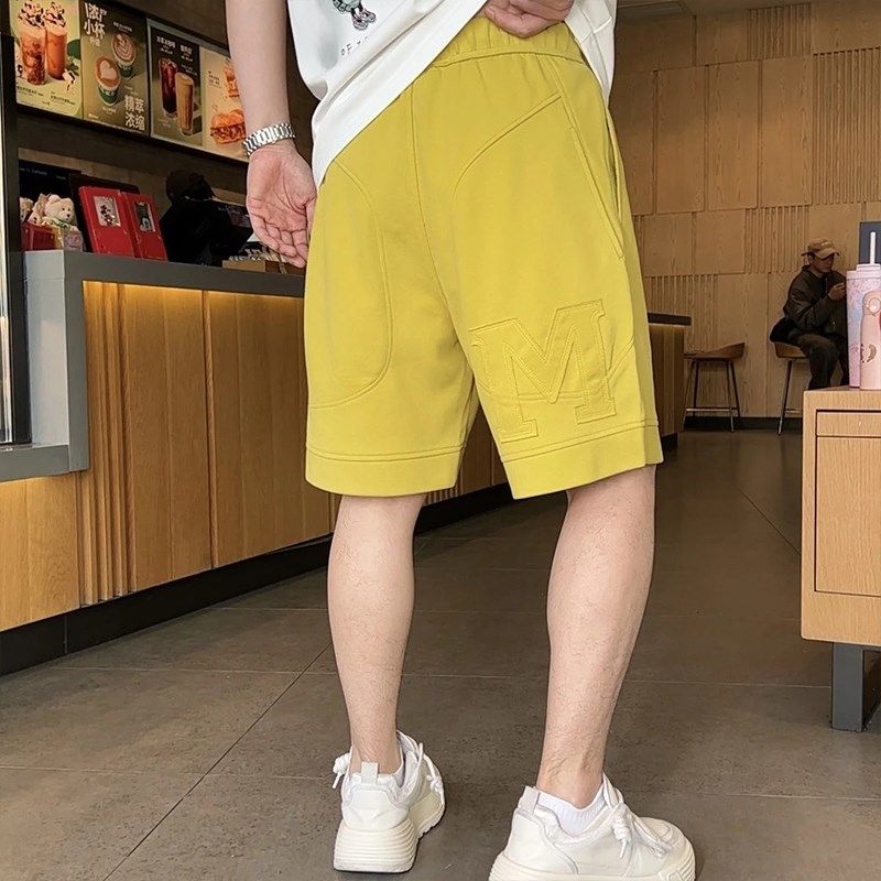 2025夏季新款百搭休闲男士短裤宽松潮流松紧腰时尚抽绳贴补绣短裤,男装,短裤,淘宝优惠券,粉丝福利购,淘宝优惠卷