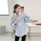 春夏季 简约开衫 职业宽松上衣韩版 孕妇衬衫 长袖 潮妈外出可哺乳衣
