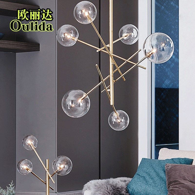 客厅分子灯 北欧后现代简约个性餐厅灯 创意铁艺玻璃圆球魔豆吊灯,家装灯饰光源,客厅吊灯,淘宝优惠券,粉丝福利购,淘宝优惠卷