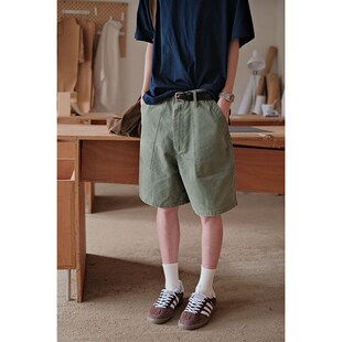 军裤 可乐生活自制夏季 短裤 复古水洗做旧og107日系五分工装 男 美式