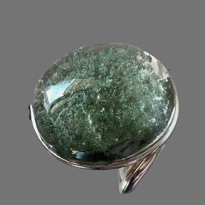 戒指女款925银镶嵌时尚个性全绿幽灵