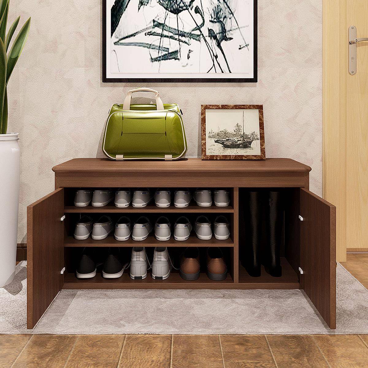 J^全实木换鞋凳鞋柜可坐式家用门口穿鞋凳鞋架子现代简约储物收纳