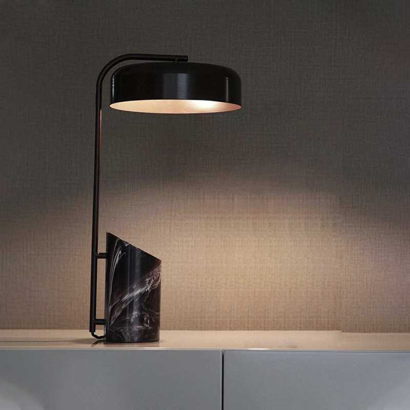 黑色大理石台灯后现代简约LED床头灯设计师样板房客厅ins北欧灯