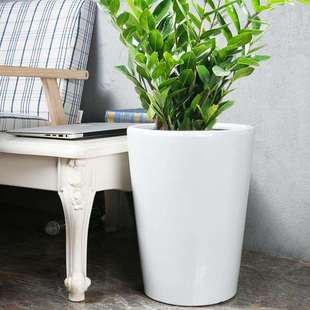 花盆陶瓷特大号种花白色家用简约客厅金钱树专用虎皮兰幸福树花瓶