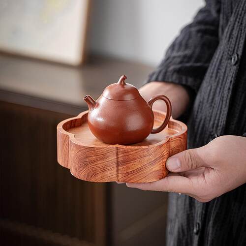 花梨木壶实木小茶台重竹干泡台茶承茶托盘 壶托原木隔热垫炉垫