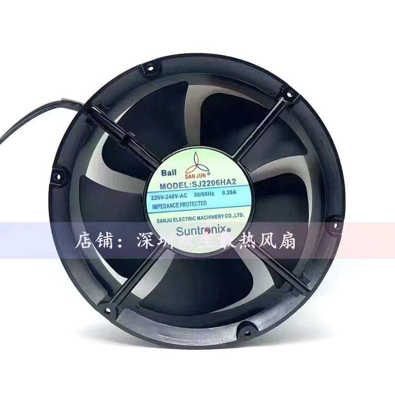 原装三巨 SJ2206HA2  22060 220V 0.28a  20cm圆形 机柜 散热风扇