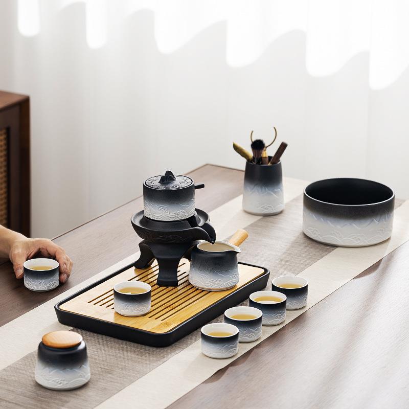 2024新款山海行自动茶具套装家用轻奢高档懒人泡茶神器功夫泡茶壶