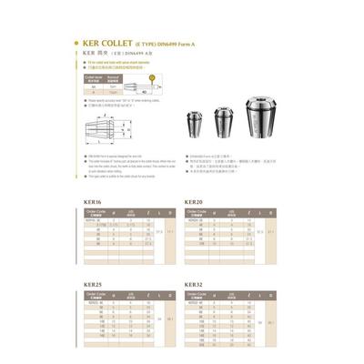 广杰KOJEX KER筒夹（E型）DIN6499A型KER20-10E