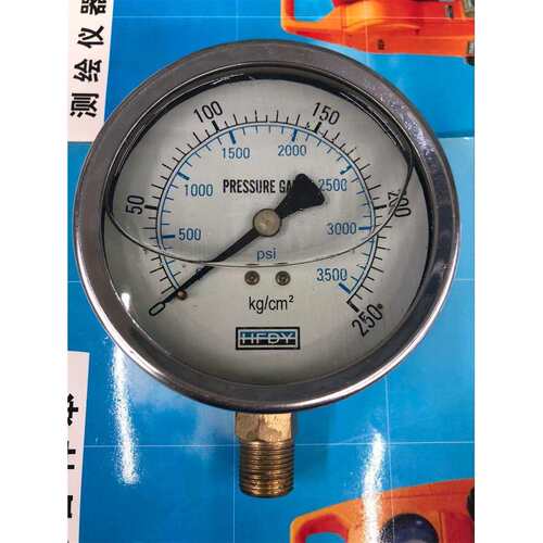 HFDY耐震压力表YN100油压表水压表螺纹3/8 表盘100MM