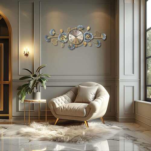 Lafocuse 37 * 14 Inch Metal Unique Luxury Ginkgo Leaf Wall C