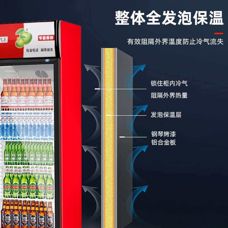 饮料展示柜商超立式冰柜单双门超市冷柜啤酒保鲜饮品冷藏柜加工