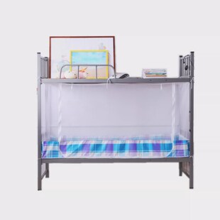 大学生宿舍侧开门有底蚊帐上铺下铺寝室上下床0.9m单人床拉链加密