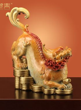 《财富满溢》全铜貔貅摆件一对公母招财旺财貔犰办公室桌中式礼品