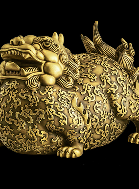 纯铜貔貅摆件镇宅招财大肚子貔恘皮丘一对公母家居客厅玄关礼物大