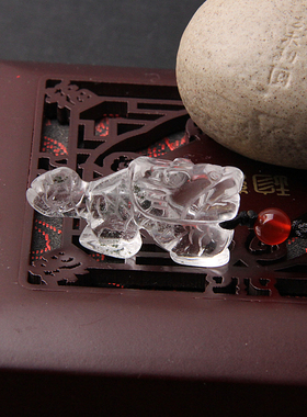 天然水晶龙吊坠项坠 水晶雕刻立体龙吊坠挂坠 男女款小龙吊坠