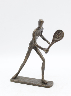 欧式铸铁网球运动员家居复古客厅桌面摆件办公室装饰工艺品轻奢礼