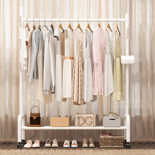 挂衣架落地卧室家用凉晾衣架房间阳台室内挂衣服架子简易杆衣帽架