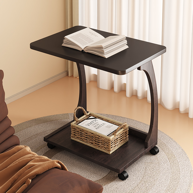 边几可移动茶几客厅家用沙发边柜阳台小桌子推车带轮置物架床边桌