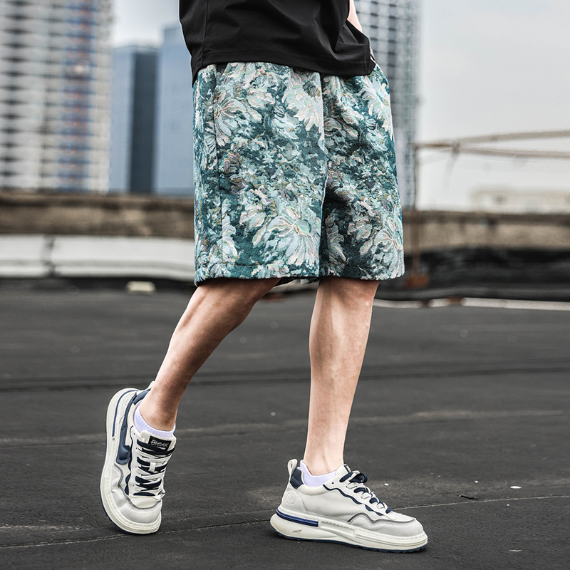 花短裤男夏季潮牌美式宽松休闲运动五分裤子情侣直筒沙滩裤花裤衩