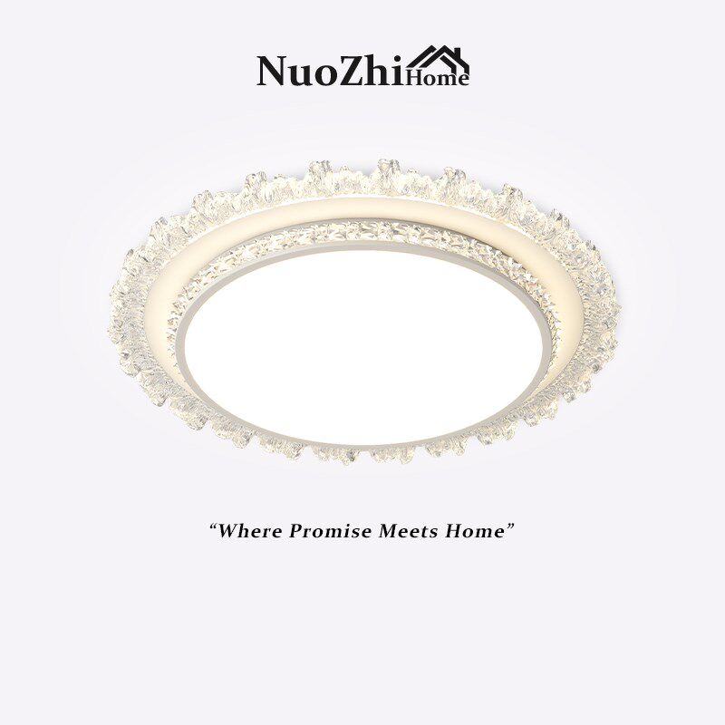 新款水晶灯卧室灯现代简约大气浪漫极简轻奢超亮圆形全光谱吸顶灯