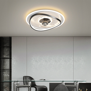 客厅风扇灯极简新款 房间主卧室餐厅隐形电扇灯遥控静音风扇吸顶灯