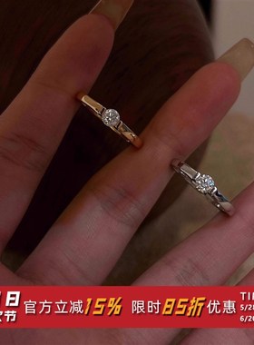 新款莫桑石钻戒50分纯银求婚结婚戒指轻奢小众高级感闭口情侣对戒