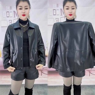 2024爆款皮衣女外套短款皮夹克遮肉百搭高级女士皮衣春秋款潮