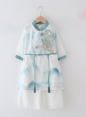 古装男童汉服宋制圆领袍春秋季儿童唐装龙年高端中国风演出服夏款