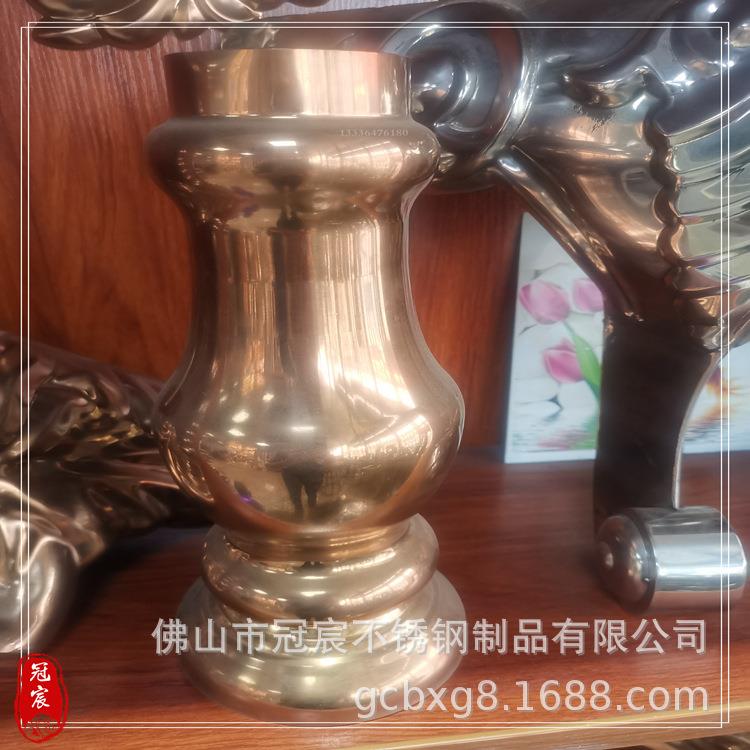 室内不锈钢楼梯扶手栏杆立柱 304镜面拉丝香槟金不锈钢护栏立柱