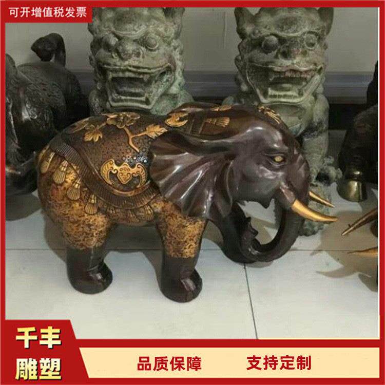 大型铜大象雕塑户外动物铜雕塑3米5米喷水大象驮宝瓶铜大象