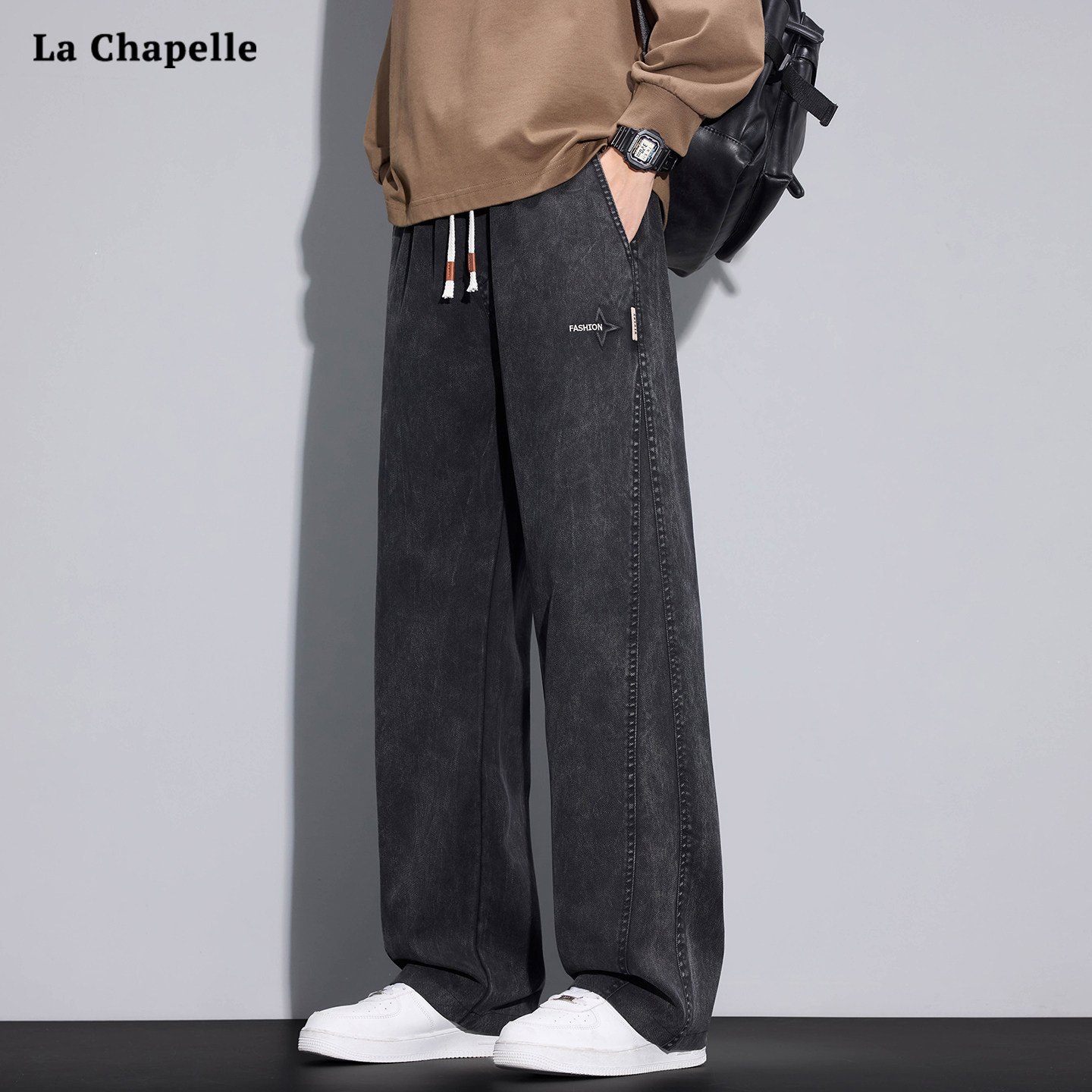 拉夏贝尔雪花扎染美式牛仔裤男春季宽松直筒水洗休闲潮牌裤子男款,男装,牛仔裤,淘宝优惠券,粉丝福利购,淘宝优惠卷