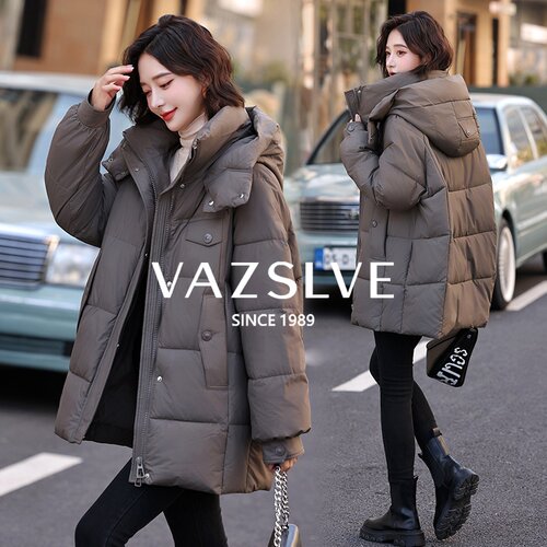 Valkyvia/悠悠奢品棉服女中长款加厚冬季保暖宽松大码棉衣外套