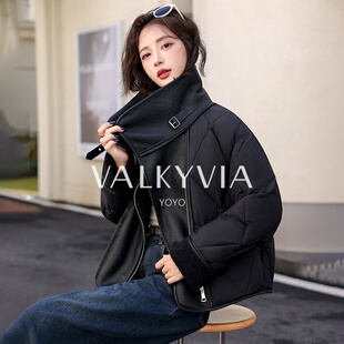 【Valkyvia/悠悠奢品】保暖短款宽松型韩版冬季拼色抗寒棉服