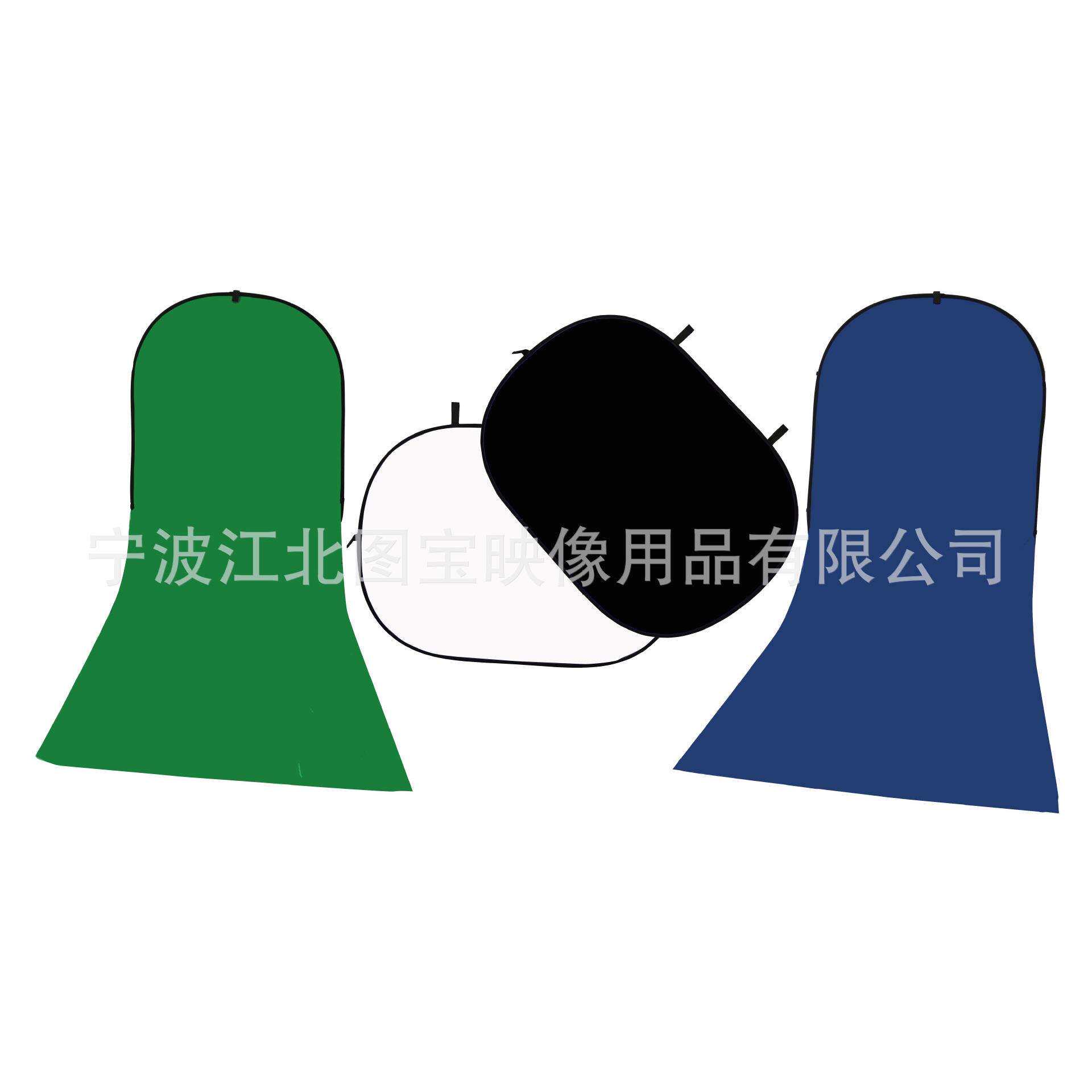 纯棉拖地抠像背景板 140X200X200CM外面蓝绿里面黑白 可折叠 四色