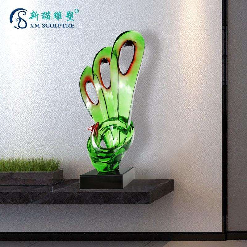 抽象透明树脂孔雀摆件客厅家居玄关电视柜高档别墅酒店高档装饰品