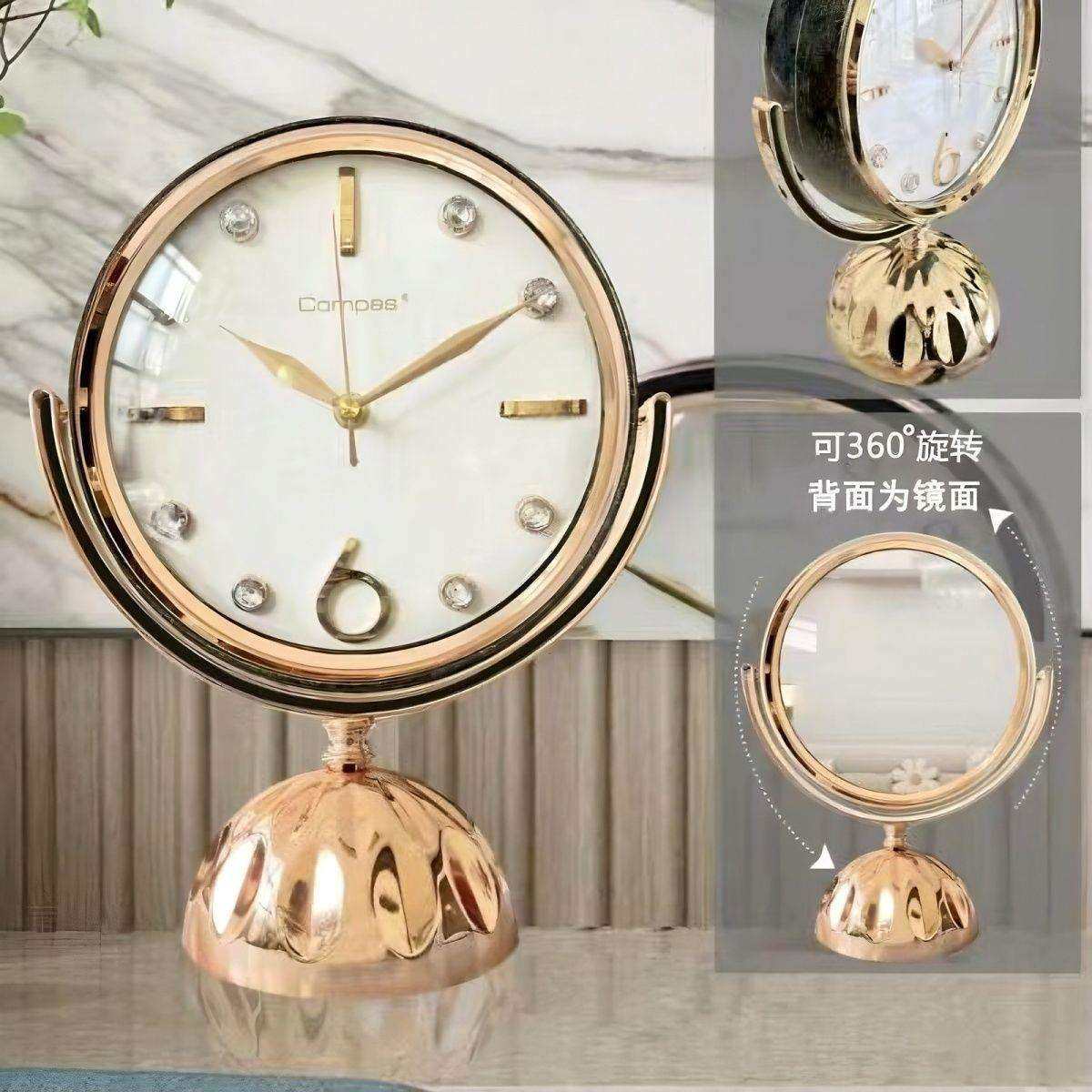 现代新款轻奢钟表桌面座钟欧式客厅摆件时尚家用时钟台式创意坐钟